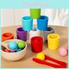 Wooden Montessori Color Sorting Cups Educational Toy For Childrens Cognitive Development