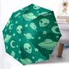 1pc Alien Space Automatic Open/close Folding Compact Umbrella, 8-Rib Sturdy Canopy, Lightweight Portable, Everyday Use, Gift,164