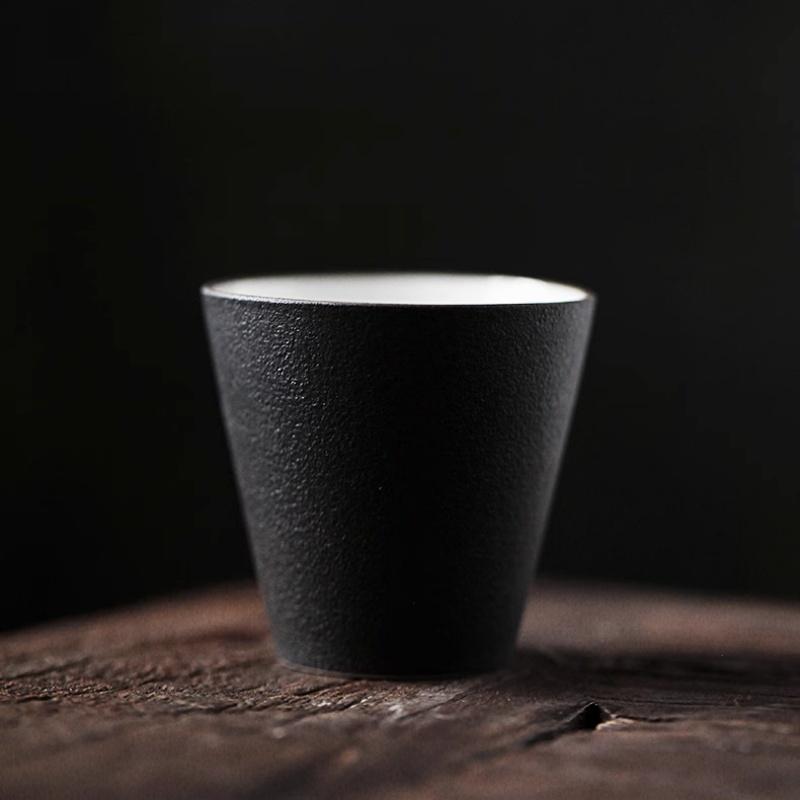 Китайская черная глина, бамбуковая шляпа, чайная чашка - Ручной работы керамический набор для чая кунг-фу, дзен-чайная церемония и домашний декор