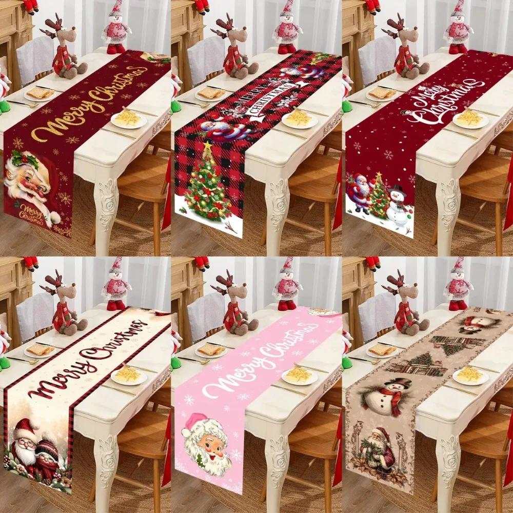 Santa Claus Christmas Table Runner Merry Christmas Decoration For Home Xmas Party Table Decor Navidad Noel New Year