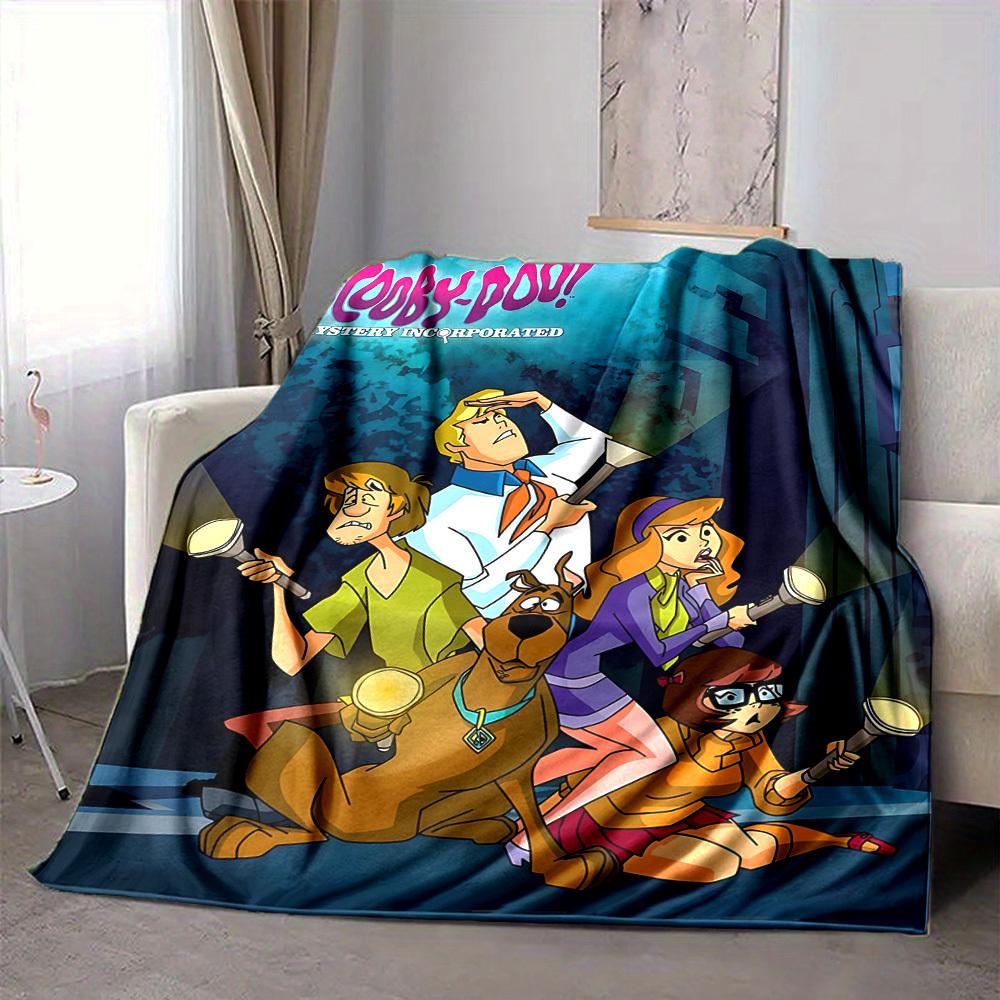 1 шт. Фланелевое одеяло Scooby-Doo - Легкое, Мягкое, Теплое, Всесезонное одеяло для дивана, кровати, путешествий, кемпинга L1029086