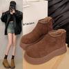 Thick-soled Heightening Snow Boots for Women's New Winter Low-top Velvet Thickened Cold-proof Soft-soled Thin Cotton Shoes