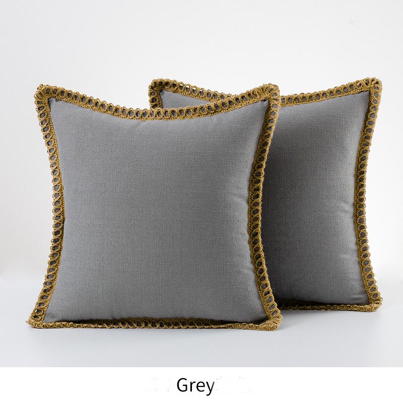 1 шт. скандинавские однотонные товары для дома, наволочка из хлопка и льна, наволочки, наволочки из мешковины, льняные обрезанные края