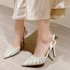 New Crystal Women Pumps Street Style Ankle Buckle High Heels Pointed Toe Shoes Sexy Banquet Party Sandals