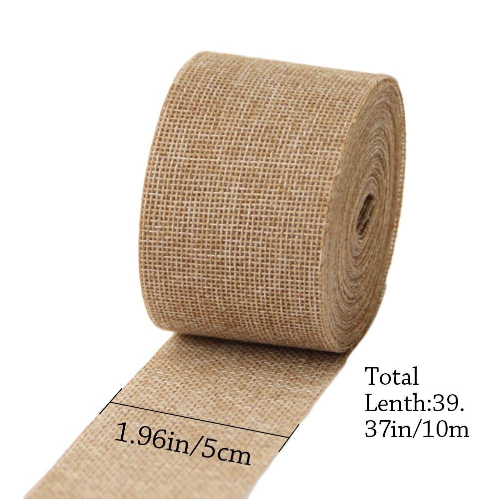 Home Decor Wedding Decoration Bag Wrapping Braided Burlap Ribbon Jute Burlap Ribbon Gift Packing