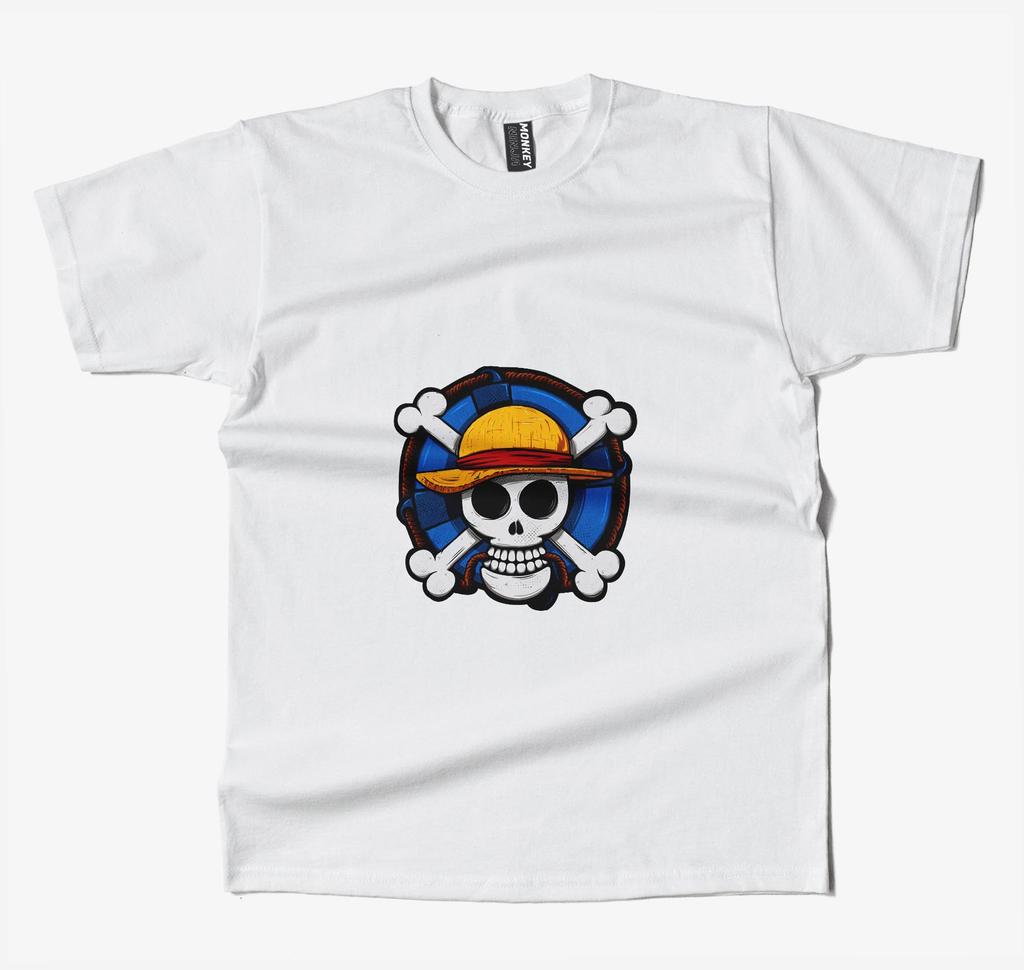 Футболка с флагом клана Мугивара из One Piece, аниме, мужская, женская, оверсайз, уличная одежда, хлопок, Харадзюку, с коротким рукавом, повседневная, свободная одежда