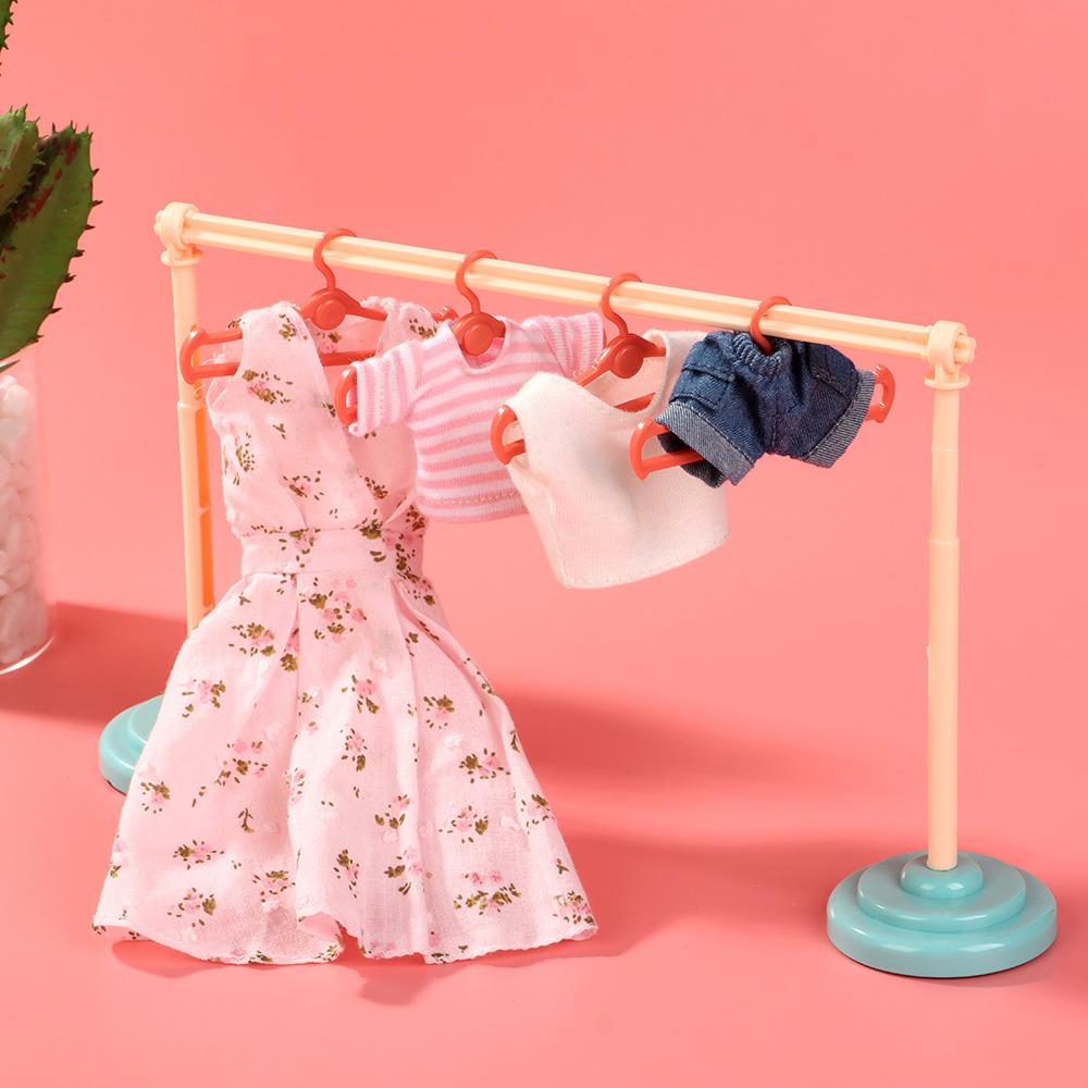 1/6 1/8 1/12 Dolls Gift Dollhouse Furniture Doll Accessories Garment Organizer Hangers Clothes Rack