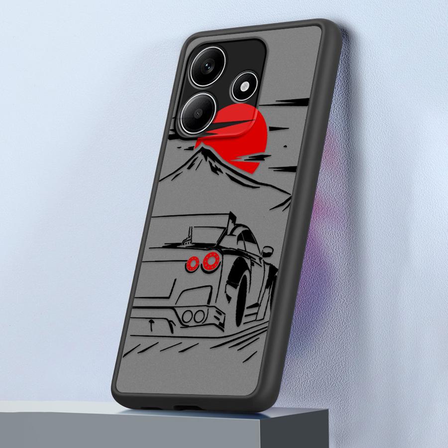 Мультяшный закат Автомобиль Чехол Задняя крышка телефона для Xiaomi Redmi Note 14 14C 10 13 Pro Plus 12 11 A4 13C 9S