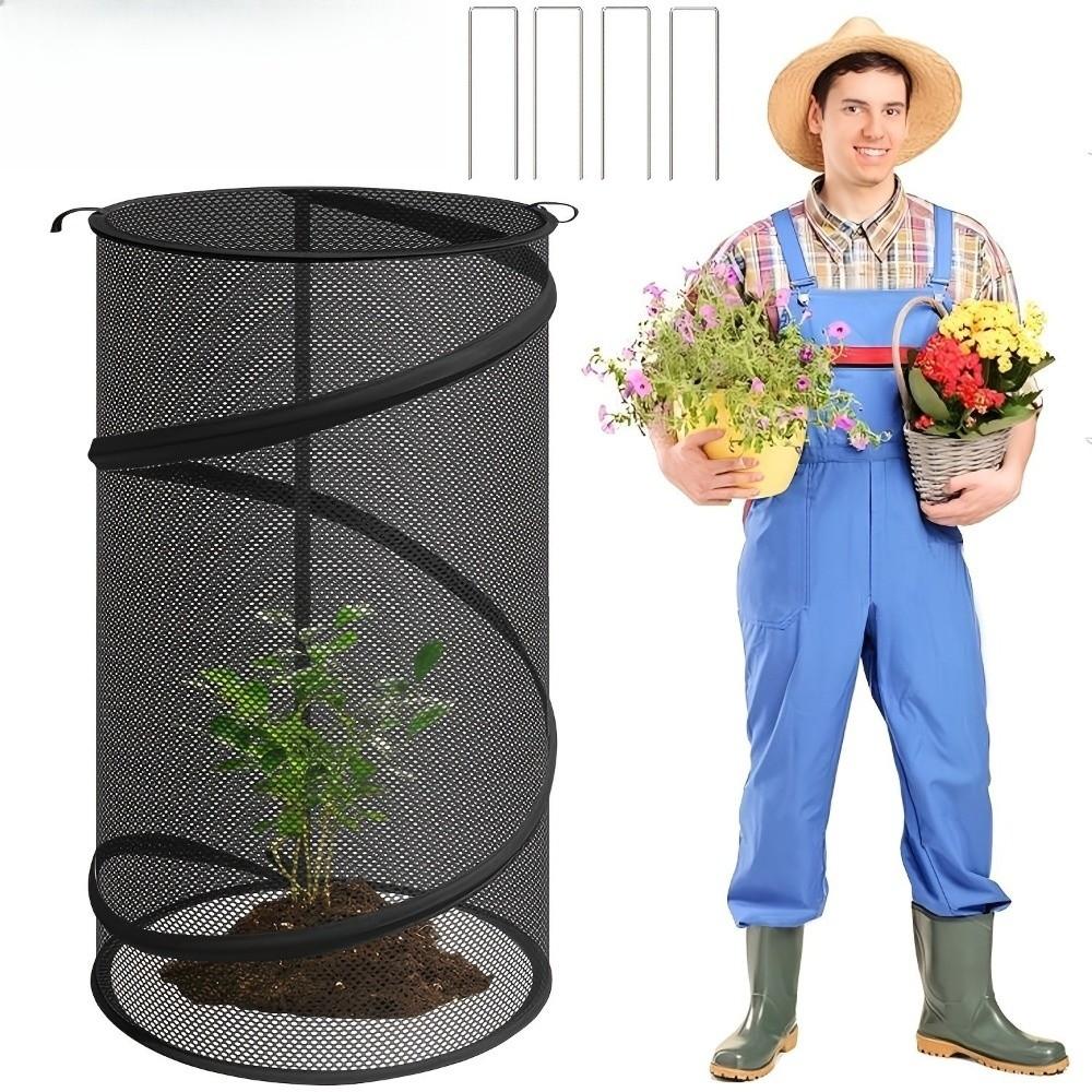 Pop-Up Mesh Plant Guard Reusable Insect Barrier Netting Plant Cover Greenhouse