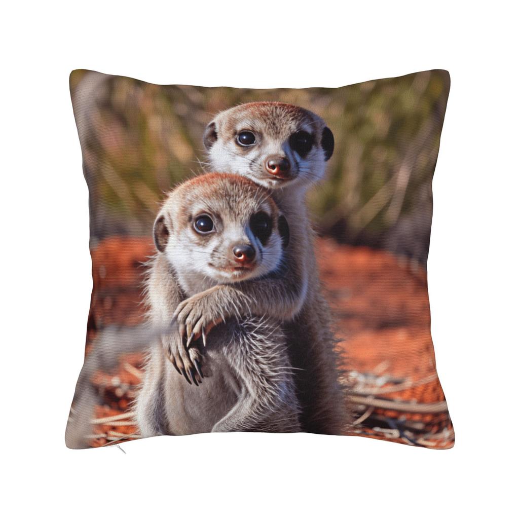 Pillow Case Adult Meerkat Holding Baby Meerkat Comfy  Pillow Cover For Sofa Car Home Decor Vintage Pillowcases