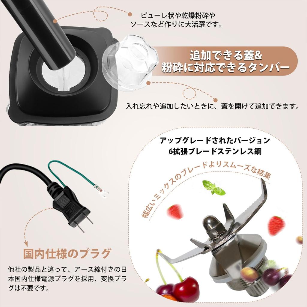 Миксер-блендер большой емкости 2 л 1400 Вт коммерческий многофункциональный бытовой блендер 45000 об/мин высокоскоростное вращение блендер высокой мощности защита от перегрева