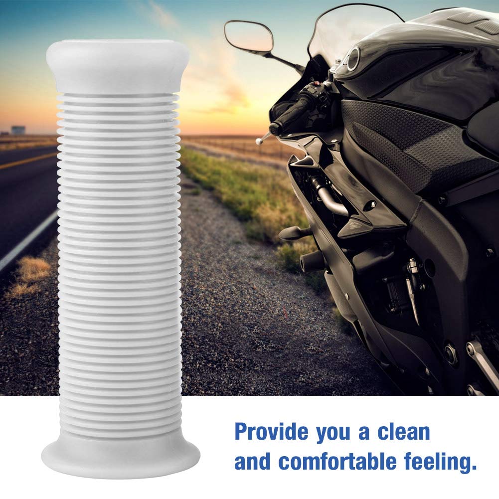 EBTOOLS Модификация мотоцикла Накладка на рукоятку руля, Пара универсальных мотоциклетных винтажных ТПУ рукояток для руля 1" 25 мм (белый)