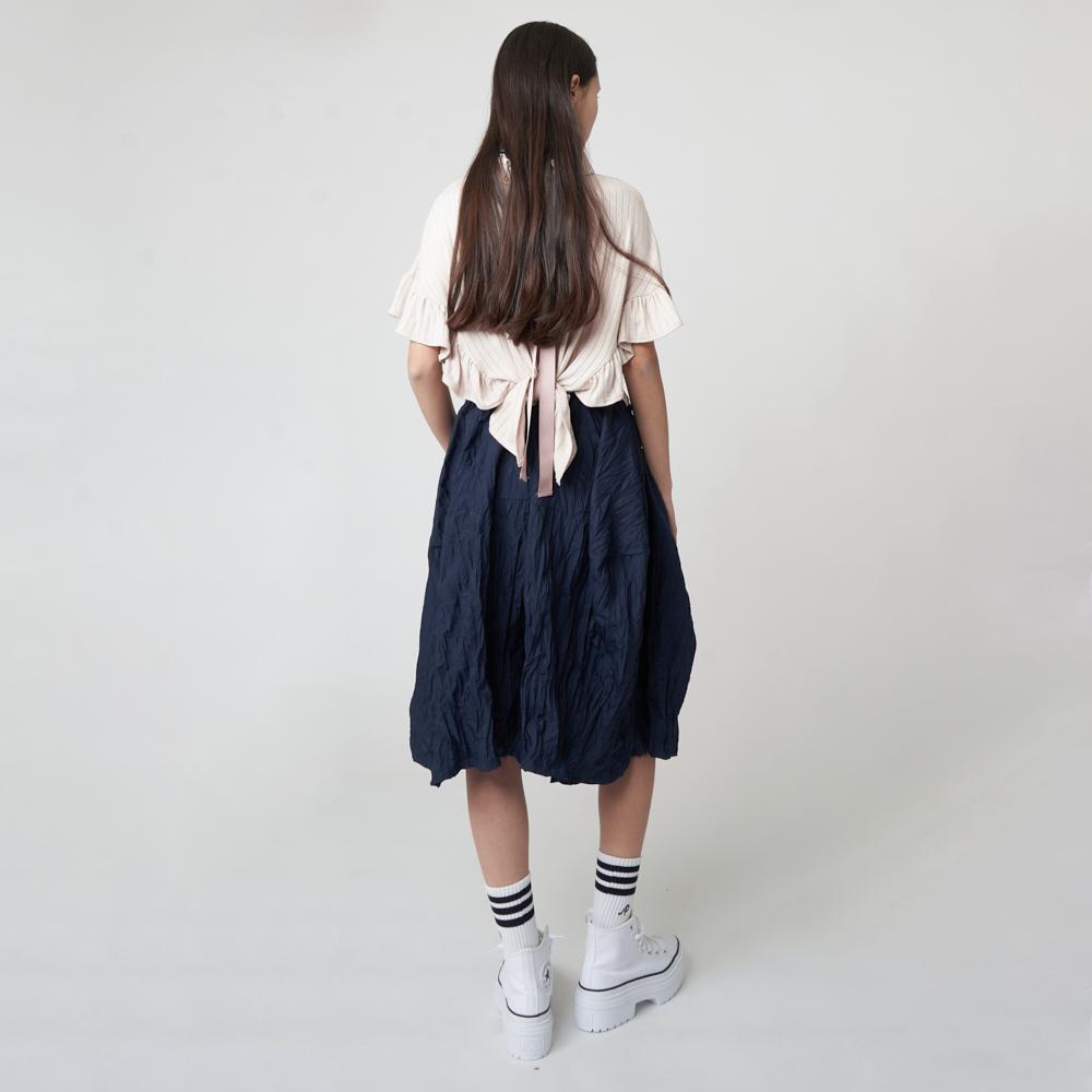 ATHPLATFORM Aw51Pt02 Crinkle Bermuda Pants_Dark Navy