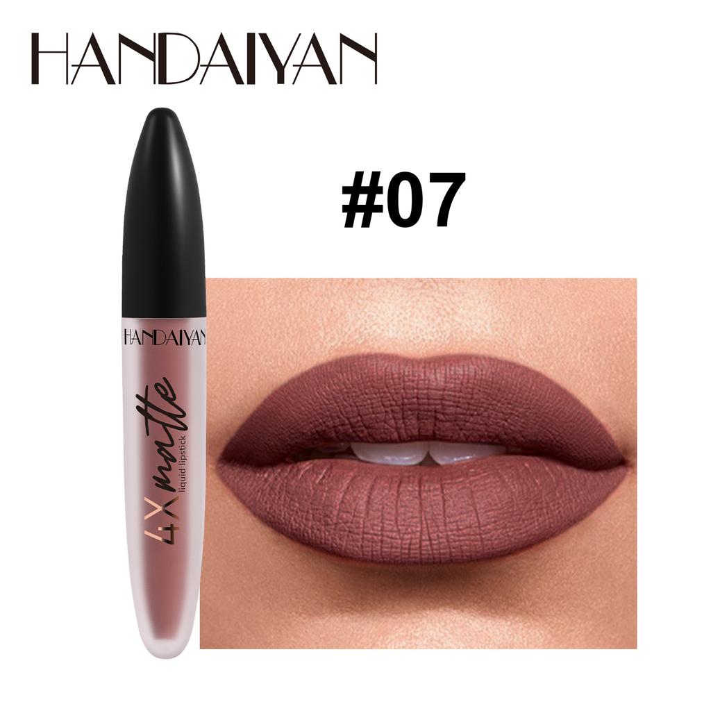 HANDAIYAN Matte Waterproof Lip Gloss Sexy Lipgloss Liquid Lipstick Nude Pink Purple Makeup Long Lasting Tinted Lip Glaze