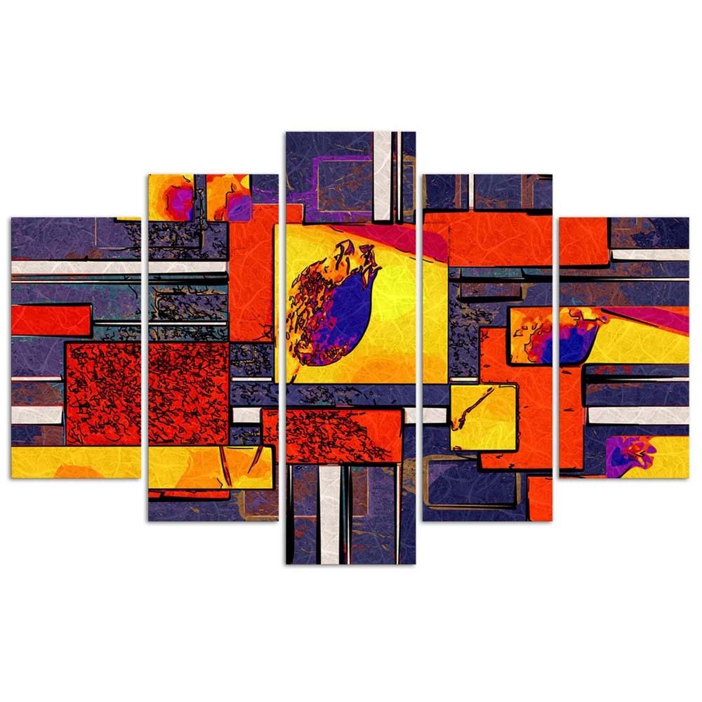 Feeby Five piece picture canvas print, Precision