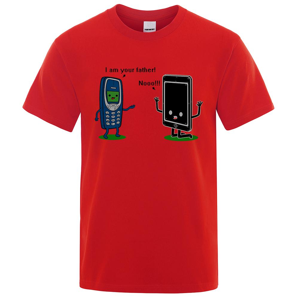 I'm Your Father Funny Phone T-Shirts Men Women Casual Short Sleeve Crewneck Breathable Tops Cotton Summer Hip Hop Tee Clothing