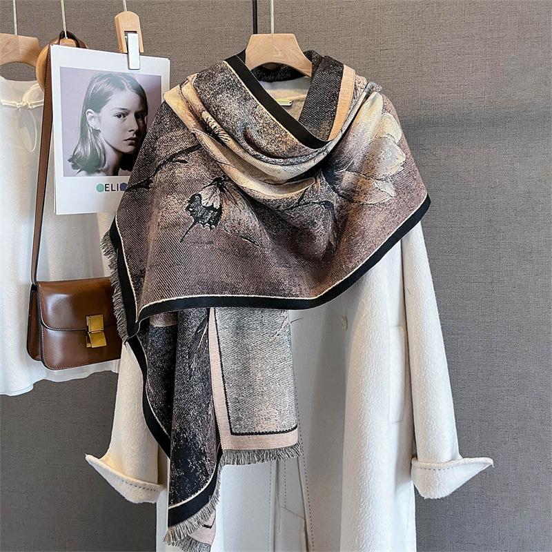 New Winter Shawl Scarves Wrap Design Cashmere Scarf Women Warm Fashion Pashmina Femal Poncho Neckerchief Echarpe Bandana