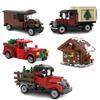 Точечный MOC-126375 Рождественский грузовик 130694 маленький домик сборка из мелких деталей строительные блоки зимняя деревня машина DIY игрушка