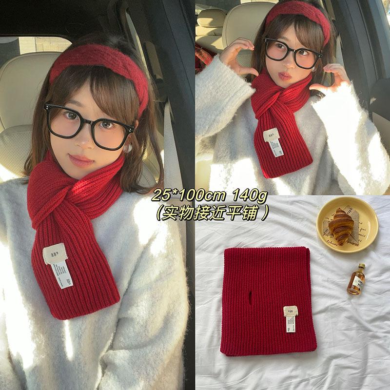 [Dai Green] New Atmosphere Christmas Red Grid Soft Waxy Matching Gift Scarf High-end Style Fashion Scarf