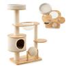 Multifunctional Cat Climbing Frame with Jumping Platform Integrated Cat Nest Scratching Post Breathable Pet House for Indoor Cat