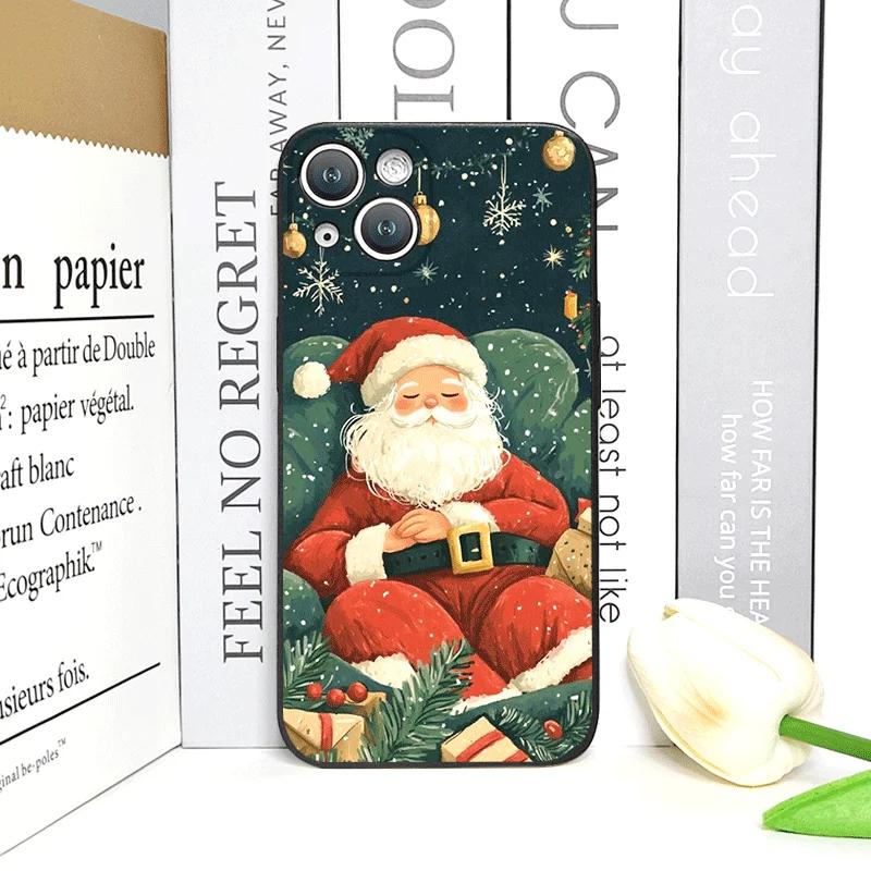Чехол для телефона с рисунком Рождественской елки и Санта-Клауса Для IPhone 17 16 15 14 13 12 11 Pro Max XS XR X 7 8 Plus 17 Air 16E Чехол