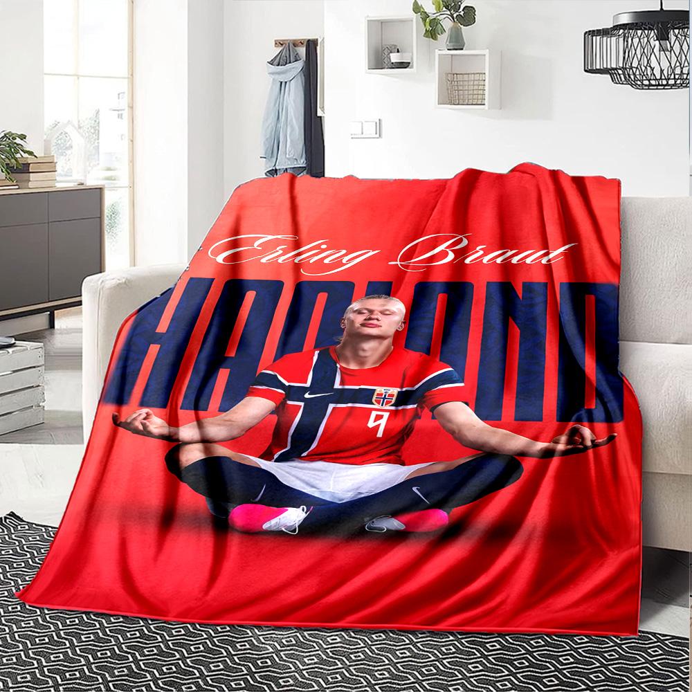 1pc Haaland10 Blanket, Gift, for Men and Women, Soft Blanket, Good for Sofa Bed Couch Travel, Lightweight Flannel Blanket