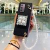 Franch Style Bling Diamond Rhinestone Stand Holder Case Cover With Pearl Hand Chain For Samsung Galaxy Z Fold 2 Zfold 3 Z Fold 4