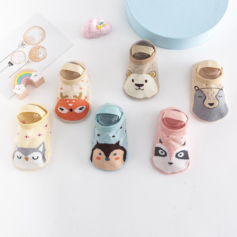 Детские носки-тапочки для девочек и мальчиков, аксессуары для новорожденных, противоскользящие, детские, для малышей, подарок, одежда, для младенцев и детей, с мишкой и совой
