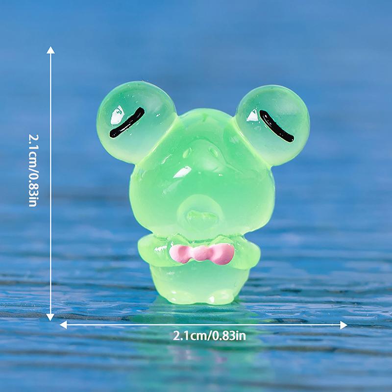 6Pcs Mini Frog Garden Decor Luminous Frog Figurines Miniature Home Decor Tiny Resin Frogs Fairy Garden Decor