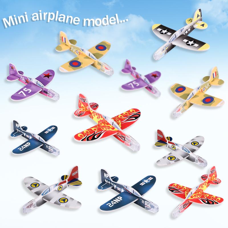20Pcs Mini Hand Throw Airplane Kids Birthday Party Favors Goodie Pinata Fillers Toy DIY Assembled Foam Flying Planes School Gift