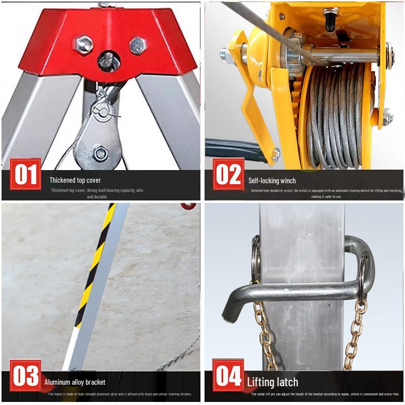 Retractable Aluminum Alloy Rescue Tripod with Integrated Winch