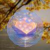Rotating Heart-Shaped Wind Chime – Elegant Metal Garden Decor with 360° Hook, No Electricity Needed,