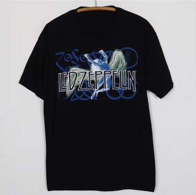 Футболка Led Zeppelin Band 1995 Ретро Музыка Топы Футболка Подарок для Поклонников Унисекс Черный S-4XL