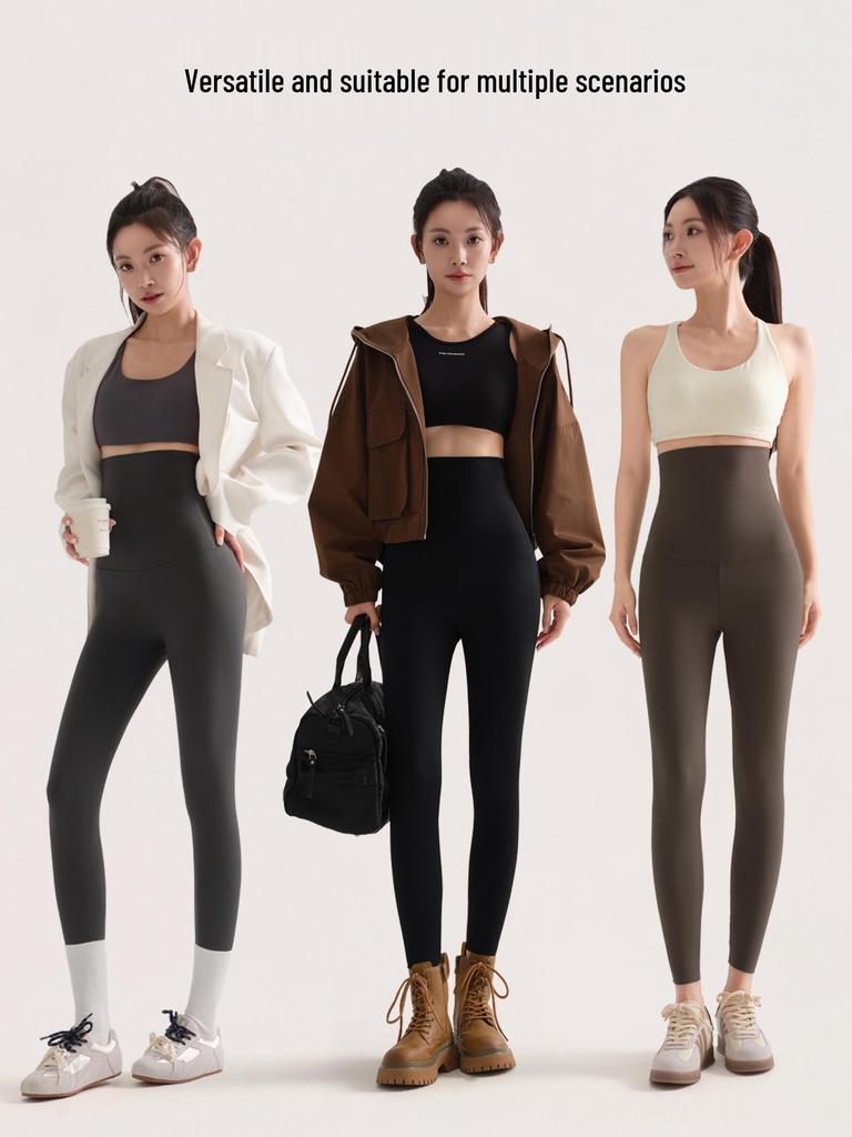 Женские очень плотные утепленные леггинсы для йоги с высокой талией - 800 г хлопка, теплые, extra long, зимний базовый слой (2025)