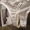 Сексуальные стринги с жемчугом, женские стринги с открытой промежностью, женское нижнее белье, трусики с низкой талией K21