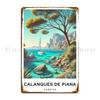 Calanques De Piana Corsica Digital Art Poster Metal Plaque Garage Designer Cinema Pub Plates Rusty Tin Sign Poster