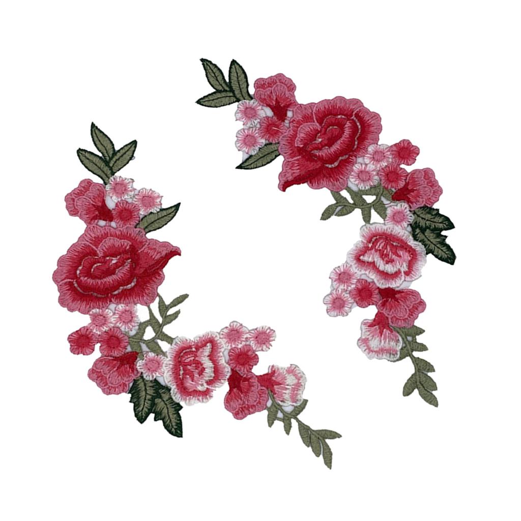 1 пара цветочных аппликаций из ткани, вышитых нашивок, нашивок с цветочной вышивкой для одежды, джинсов, курток, украшений