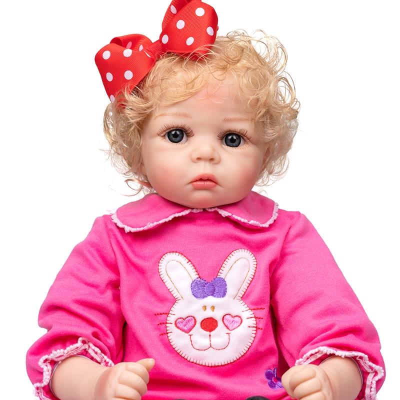 21'' Мягкая кукла для девочки Reborns Симуляция кук Прекрасная прочная реалистичная игрушка со светлыми волосами Рождение новорожденного
