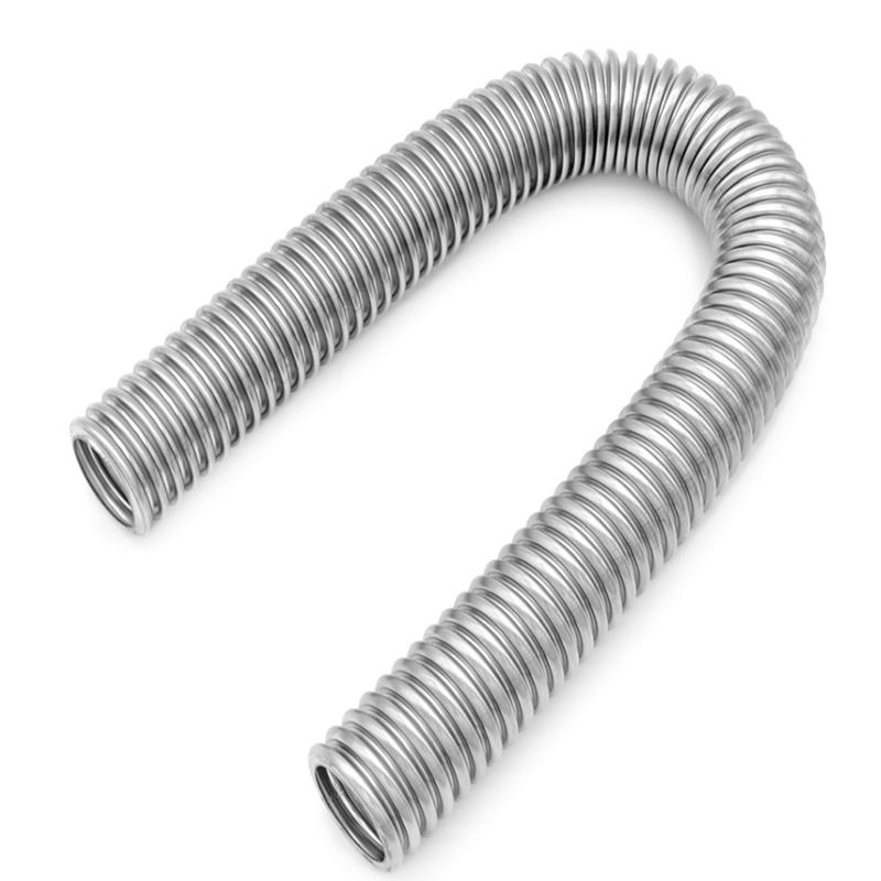 24" (61cm) Stainless Steel Radiator Hose Flexible Coolant Water Hose Kit With 2 Chrome Caps Universal