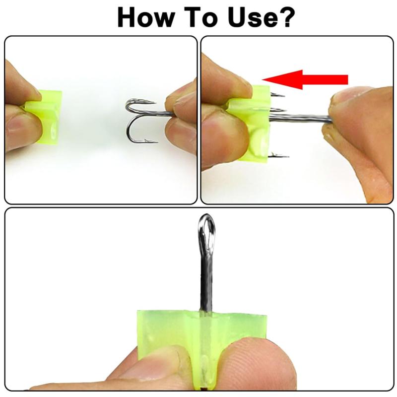 50Pcs/Lot Durable Protector Caps Fishing Out Hook Cover Safety Treble Fish Gear Lightweight Accessories with Slots Sleeves Tools