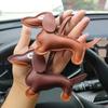PU Leather PU Leather Hanger Dog Bag Pendant Cute Dachshund Keychain  Women