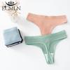 Women's Low Waist Vertical Striped Cotton Panties Simple Comfortable Thong Four Seasons Wearable Underwear