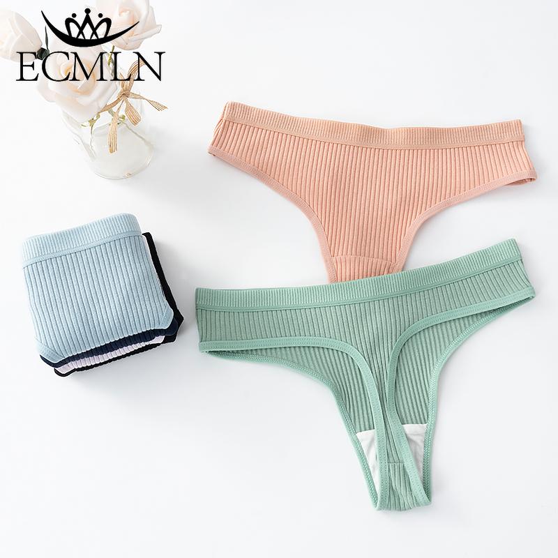 Женские хлопковые трусики с низкой талией в вертикальную полоску, простые удобные стринги, пригодное для носки нижнее белье на четыре сезона