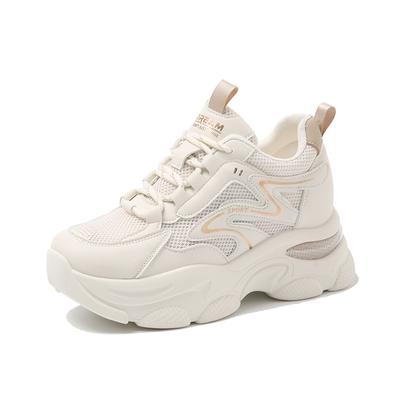 Женские кроссовки летние новые модные повседневные туфли на танкетке с сетчатой подошвой и шнуровкой из дышащей вулканизированной ткани для женщин