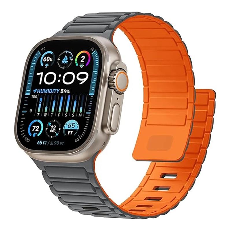 Роскошный ремешок для Apple Watch 49 мм 45 мм 46 мм 44 мм 40 мм 42 мм 41 мм 38 мм силиконовый магнитный браслет Correa iWatch Series 10 9 8 7 SE Ultra 2 3