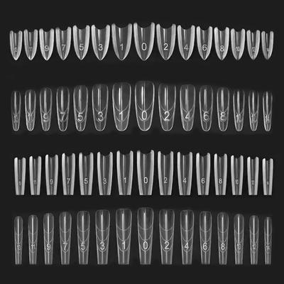 Формы для наращивания ногтей 240 шт./набор Формы для ногтей Полупрозрачные Устойчивые к трещинам Гелевые Сэндвич-наращивание для начинающих Профессионалов