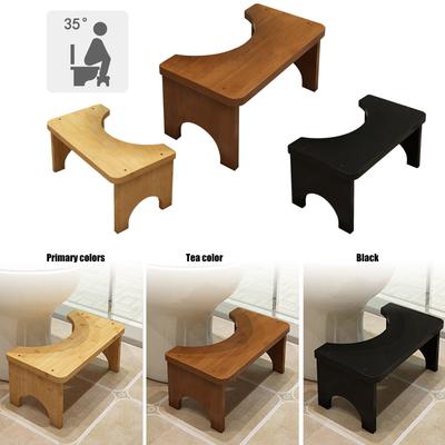 Эргономичная бамбуковая ступенька для унитаза с прочным основанием для безопасности в ванной комнате и поддержки удобной позы для ежедневного использования