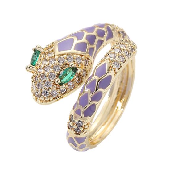 Yousheng женское кольцо на палец с регулируемым отверстием, сверкающие стразы, кольцо в форме змеи, коктейльное ювелирное украшение для вечеринки, подарок