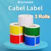 Наклейка-бирка для термопринтера DETONGER 3 рулона штрихкод кабель связи самоклеящаяся этикетка