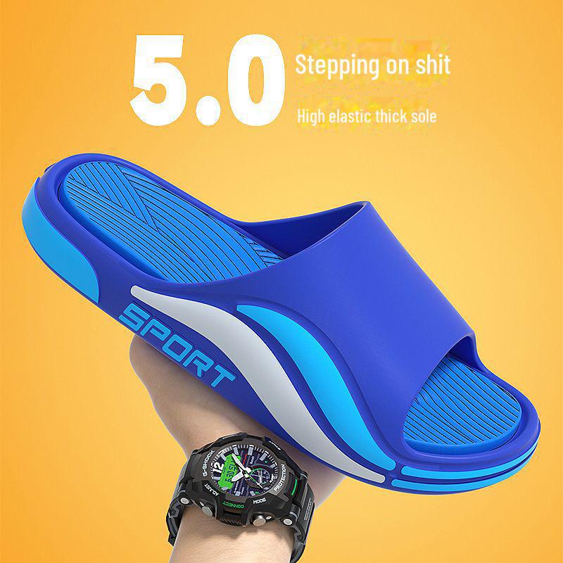 Прочные мужские и женские тапочки с высокой эластичностью и толстой подошвой для лета, идеально подходят для использования на открытом воздухе и домашнего купания